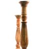 Benzara Wooden Natural Finish Pillar Shaped Candleholder, Set of 3, Brown