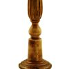 Benzara Wooden Natural Finish Pillar Shaped Candleholder, Set of 3, Brown