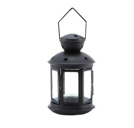 [Black] Iron Windproof Candle Holder Romantic Valentine Decoration