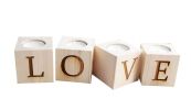 4 Pieces Romantic Creativity Candlestick Retro Pine Home Decoration