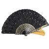 Lace Folding Fans High Quality Lady's Girl's Retro Handheld Fan Black# 01