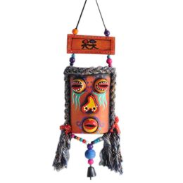 Colorful Mask Totem Pendant China Folk Abstract Art Wall Hanging Decor Wall Art for Room, B