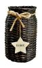 Willow Woven Flower Barrel Flower Shop Balcony Decoration Flower Cylinder, Black