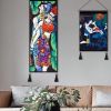 Character art  Picture Landscape House Wall Hanging Tapestry Dorm Bedroom Living Room Decorations, G