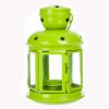 Decor Hanging Lantern Iron Candle Holder With Cute Door, Green, 17*9.6*9.6CM
