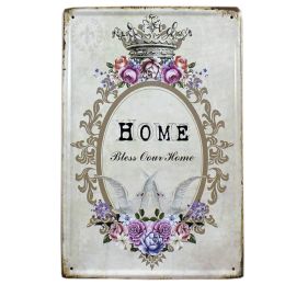 [HOME] Floral Circle Metal Painting Wall Decoration Vintage Wall Murals/Hanging