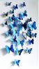 12PSC Vivid Butterfly Wall Stickers Art Decal Blue, Magnet + Blu Tack
