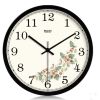 10-inch Silent fashion Art Pastoral Round Wall Clock,BLACK (NO.342)