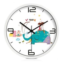 10-inch Silent fashion Art Pastoral Round Wall Clock,WHITE (NO.410)