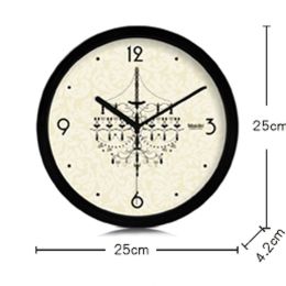 (Crystal Chandelier) 10-inch Silent fashion Art Pastoral Wall Clock (NO.367)