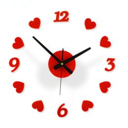 Fashion Creative Simple Art DIY Living room decorative Wall Clock,RED