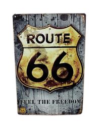 [ROUTE 66] Wall Decor Tin Metal Drawing Vintage Retro Classic Plaque Prints