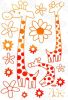 Giraffe's Family- Wall Decals Stickers Appliques Home Dcor