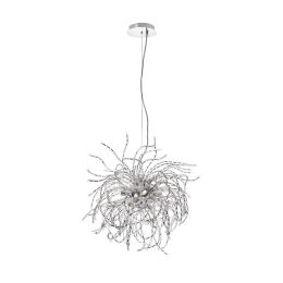 Dainolite Decorative 6 Light Crystal Chandelier Polished Chrome Finish