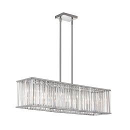 Dainolite Decorative 7 Light Horizontal Crystal Chandelier Polished Chrome Finish