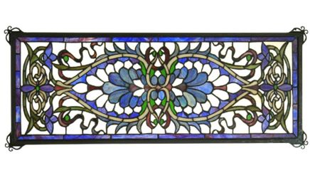 29"W X 11"H Antoinette Transom Stained Glass Window