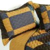 [Classics Harmony] 3PC Vermicelli-Quilted Patchwork Quilt Set (Full/Queen Size)