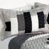 [Neat Style Life] 3PC Vermicelli-Quilted Patchwork Quilt Set (Full/Queen Size)