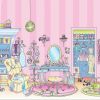 Girls Pink Dressing Room Large Prepasted Wall Mural