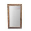 The Urban Port Natural Wood Framed Rectangular Wall Mirror, Brown