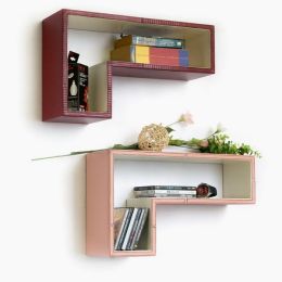 Trista - [Cardinal Red] Gun-Shaped Wall Shelf / Bookshelf / Floating Shelf (Set of 2)