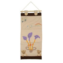 [Purple Flowers] Ivory/Wall Hanging/Wall Organizers/Wall Pocket/Wall Pocket (11*24)